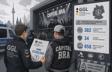 La GGL allemande condamne le rappeur à une amende de pour avoir encouragé les jeux d'argent illégaux image