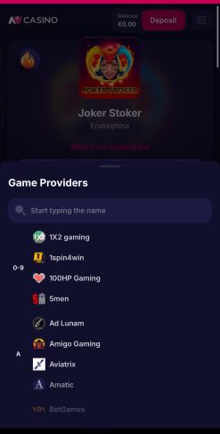 Fournisseurs de jeux de casino NV