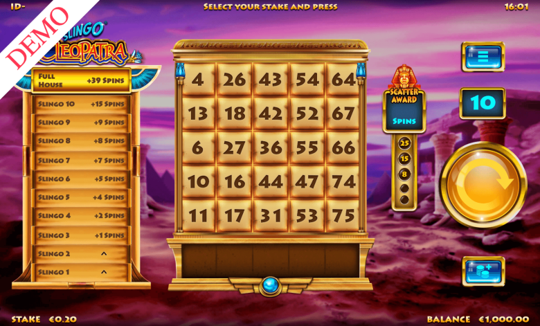 Slingo Cleopatra Machines a Sous Gratuit