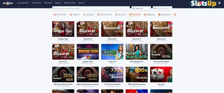 Mr.Bet Casino en ligne Live Dealer