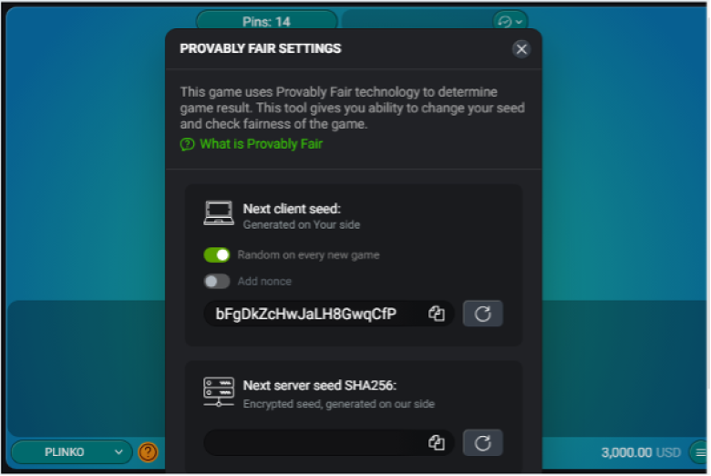 Plinko Jeu Juste et Vérifiable
