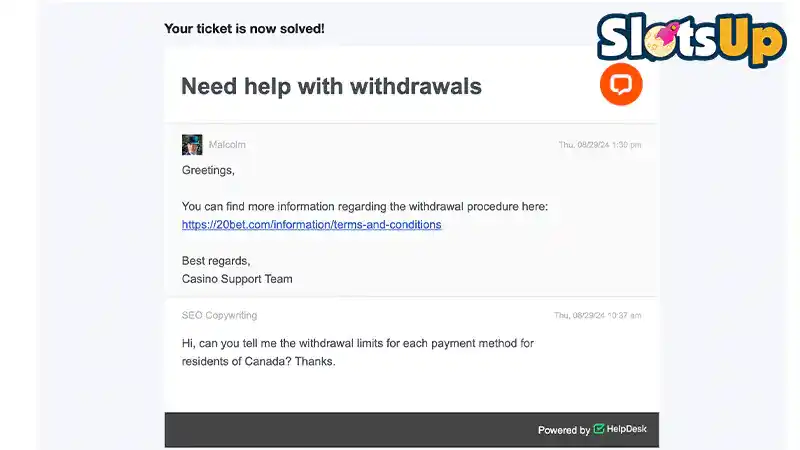 20Bet Service client