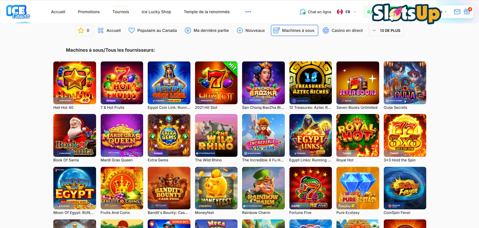 Ice Casino Slots dans un casino en ligne