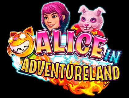 Logo alice in adventureland fantasma games 